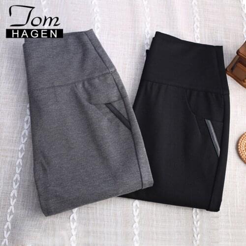 2020 Women Stretch pencil pants casual High Waist black leggings Elastic Middle aged Mother Trousers female Plus Size 5XL