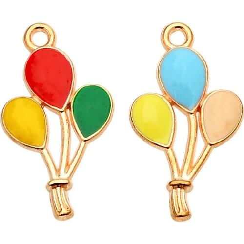10Pcs Colorful Cute Balloon Charm Fun Bracelet Accessories for DIY Jewelry Making Supplies Enamel Pendant DIY Earrings Findings
