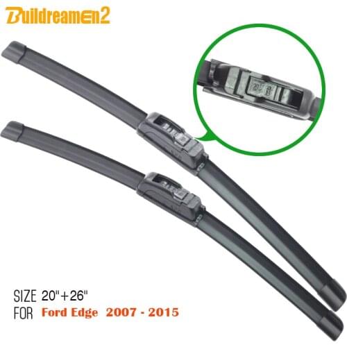 Buildreamen2 Car Soft Rubber Window Wiper Blade Bracketless Fit For Ford Edge 2007-2015 SUV Frameless Windshield Wiper
