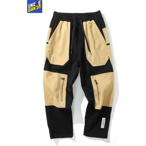UNCLEDONJM Colour Block Cargo Pants High Street streetwear pants mens korean fashion mens joggers pants techwear tactical pants