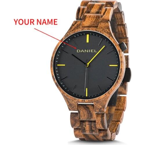 Cuatomize Name BOBO BIRD Wood Watch Men Top Luxury Brand Wristwatches Male Clock in Wooden Gift box Marriage anniversary gift