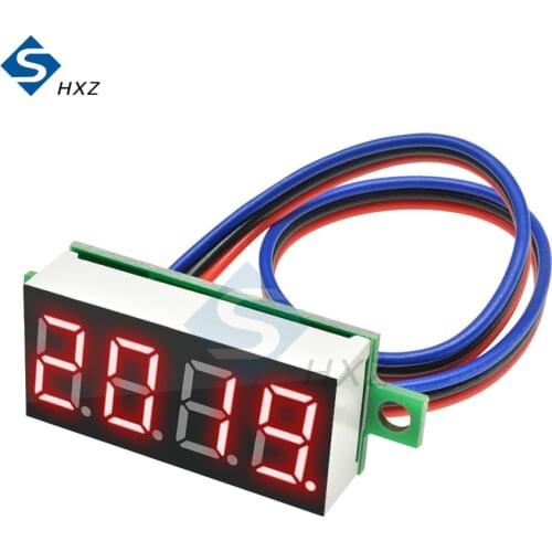 0.36" Mini Digital Voltmeter 4 Digit 0-100V DC Voltage Meter Panel Electric Voltage Tester Gauge Three Wires for Car Motorcycle