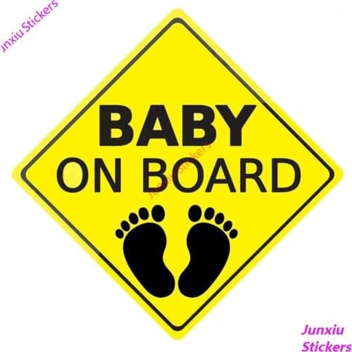 BABY ON BOARD Warning Signs Fashion Car Stickers and Decals Bumper Window Laptop Cover Scratches Decals Accessories KK14*14cm