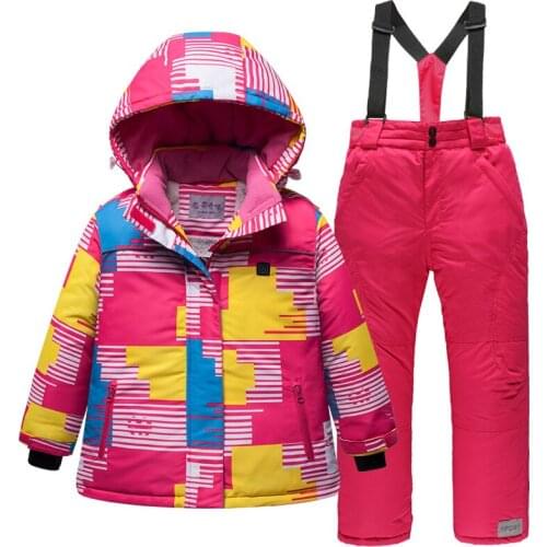 Kids Ski Suit Waterproof USB Charging Heating Jacket and Ski Pants Children’s Outdoor Snow Suit Winter Thicken Snowboard Clothes