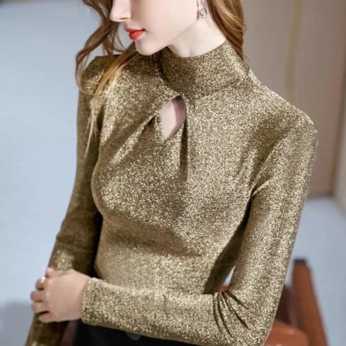 Women Long Sleeve Bottoming Shrits Spring Autumn Woman Half High Collar Blouse Plus Size Female Fashion Streetwear Tops