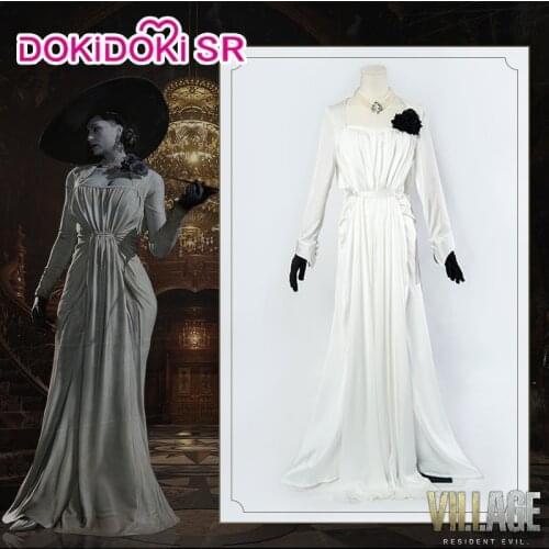 DokiDoki-SR Game Alcina Dimitrescu Cosplay Female Cosplay Cosplay Lady Dimitrescu Cosplay Dress White