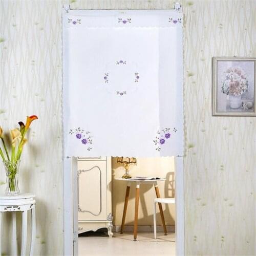Floral Print Door Curtain Toilet Kitchen Half Curtain Fashion Curtain Doorway Feng Shui Door Curtain Short Panel Drapes Valance