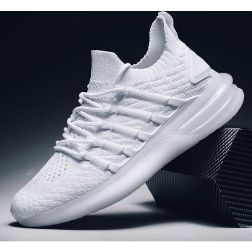 Air Mesh Breathable Popcorn Sneakers Super Light Pure White Men Shoes High Quality Large Size Sports Zapatillas Vip Link Running