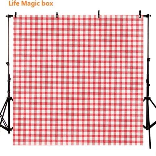 Background Photography Vinilo Suelo Red White Plaid Fondo Madera Foto-302
