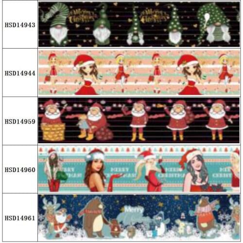 HSDCraft Free shipping 25MM 38MM 75MM Heat Transfer Printed Grosgrain ribbon for diy hair bow