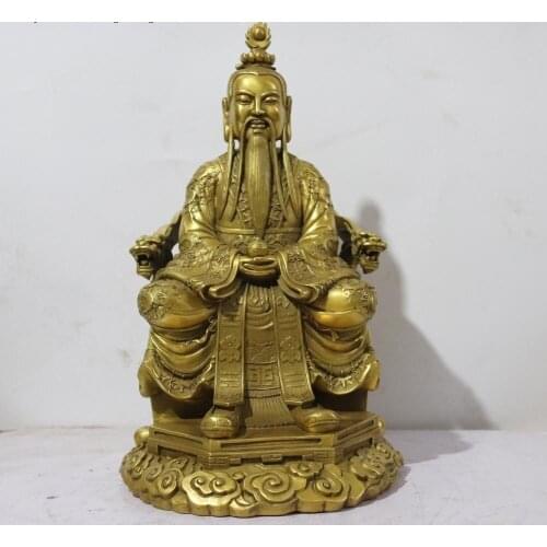 Chinese Exquisite Craftwork Brass Famous Taoism Tai Shang Lao Jun Buddha Statue