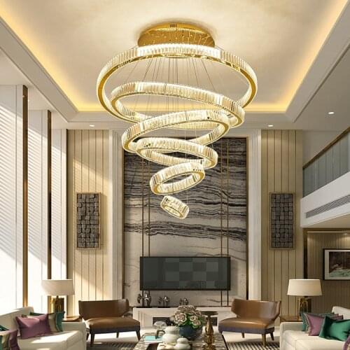 Home Luxury Decor Crystal Chandelier Ring For Kitchen Living Room Bedroom Hanging Lighting Fixture Decoration Ceiling Lamp