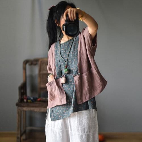 Women Loose Cotton Printed Tanks Sleeveless Tops Female Retro Print Tanktops Ladies Vintage Tanks 2020 Summer