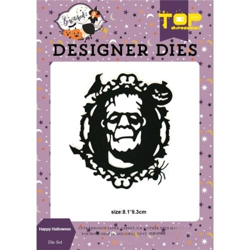 8.1*9.3cm Monster Dies Halloween Metal Cutting Dies Scrapbooking New oval frame Dies Cut Crafts for DIY Paper Cards making