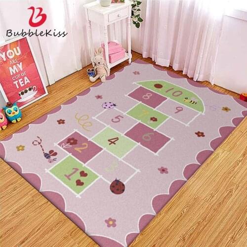 Bubble Kiss Cute Cartoon Carpet Pink Kids Game Carpet Nordic Style Home Anti-Slip Decor Rug Soft Baby Crawling Digital Carpet