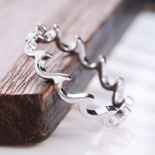 CAOSHI Trendy Style Wave Rings High Quality Christmas Gift for Women Girl Versatile Design Exquisite Jewelry Wholesale Lots&Bulk
