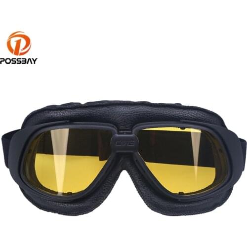 Off Road Racing Motorcycle Glasses Retro Motocross Goggles Leather Cafe Racer Windproof Ski Skate Goggles Enduro Helmets Glasses