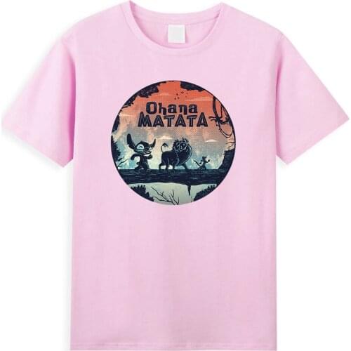 The Lion King PUMBAA Mens T-Shirt Cartoon Lilo & Stitch Printed Unisex T Shirt Funny Summer Men Short Sleeve Loose Casual Tops