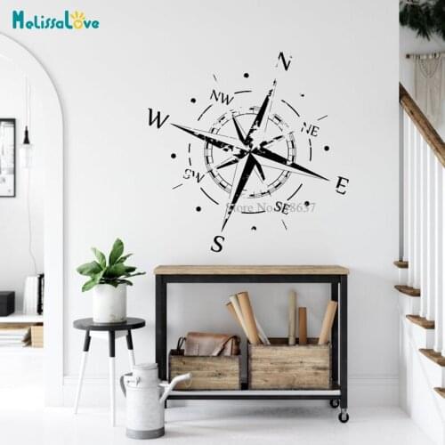 Navigational Compass Points Wind Rose Home Living Room Decor Removable Vinyl Wall Sticker Mural Decal BD559