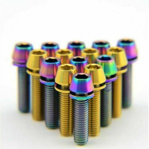 NEW 10pc M5x16/18/20mm Titanium Alloy Screws Tapered Head Bolts with Gaskets