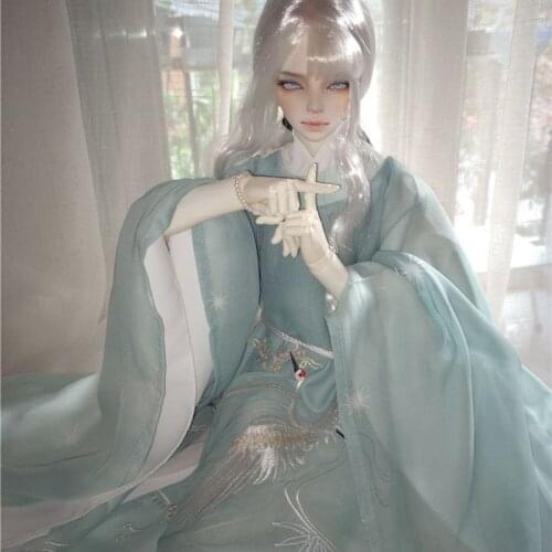 Bjd Doll Clothes 1/3 62cm 68cm 72cm Tall Doll Round Collar Outer Robe Gown Dress Chinese Korean Ancient Costume Doll Accessories