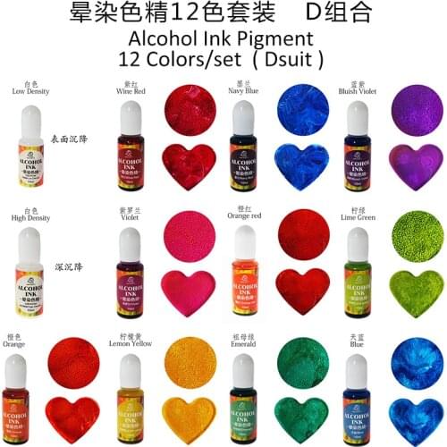 12pcs Epoxy Resin Diffusion Pigment Epoxy Resin Pigment alcohol ink Liquid Colorant Dye Ink Diffusion Resin Jewelry Making