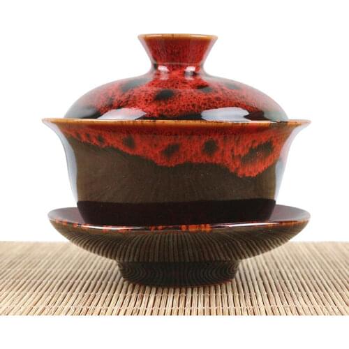 Beautiful Ceramic Gaiwan,Porcelain Kungfu Tea Cup Ceremony Tureen teaware teaset for pu'er/puerh/oolong/white/green/rose tea