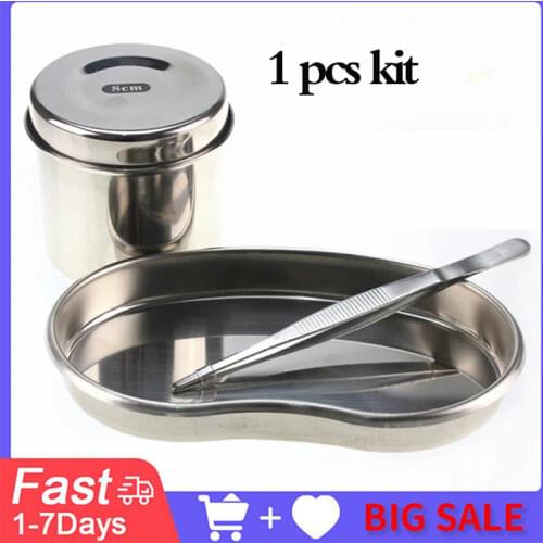 Microblading Supplies Stainless Steel Tattoo Surgical Disinfection kit Disinfection Tank+Tweezer+ Bending Tray Eyebrow Lip Tool