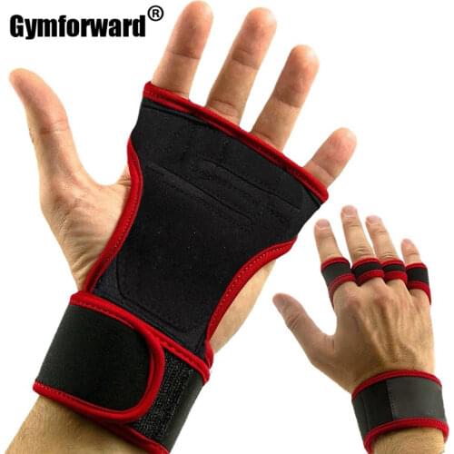 Anti-skid Half Finger Weightlifting Gloves Fitness Wrist Protector Bodybuilding Exercise Musculation Gym Sport Gloves Long Strap
