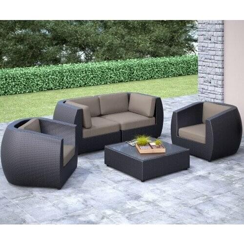 Factory direct sale Outdoor Living Wicker Furniture Curved Sofa Conversation Set
