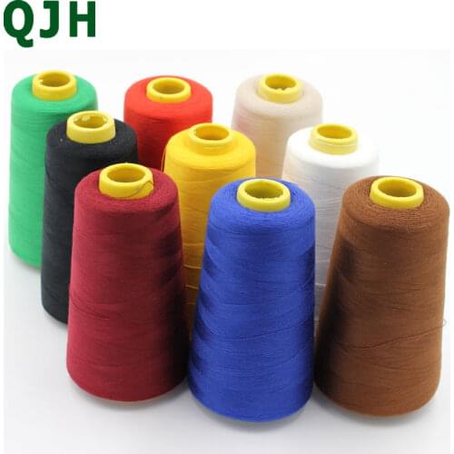 QJH wholesale 5rolls/lot mixed color 3000yards/roll/color 40/2 sewing thread polyester sewing yarn 9 colors choice MX051