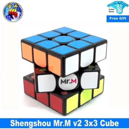 Shengshou Mr.M v2 3x3x3 Magnetic Cube Stickerless Sengso 3x3 Black Speed Cube Educational Toys For Children Cubo Mgaico