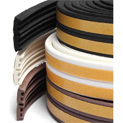 E Type Window Seal Door Seal Rubber Seal Gasket Strip Sealing Tape 5M Black