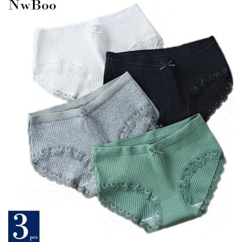 Nwboo Cotton Bow Womens Panties Briefs Low Waist Female Underwear Skin-friendly Underpants Lady Intimates Girl Majtki