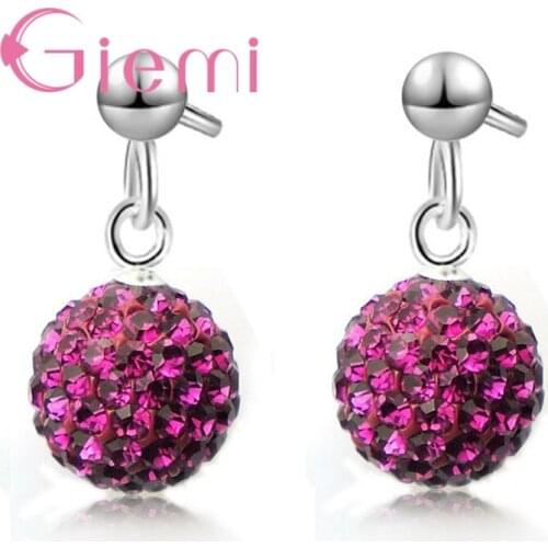 Top Quality 925 Sterling Silver Elegant Women Drop Earrings for Wedding Bridal Party Jewelry Gifts Trendy Round Ball Shape