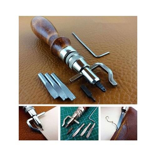 1 set 7 In 1 DIY Leather tools Leather craft Press edge tool multi-function Chamfered tool Cutting edge tool