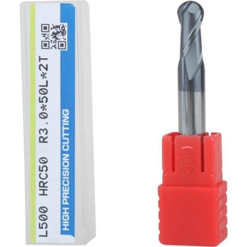 1pcs R3.0 Real HRC50 2 flutes ball nose end mill milling cutter CNC router bit