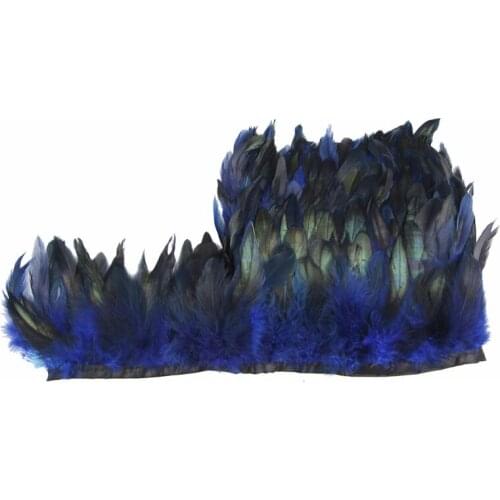 10 meter high quality pheasant feather tail trim sapphire cloth sideband 10-15cm /4-6in for skirt wedding dress party DIY crafts