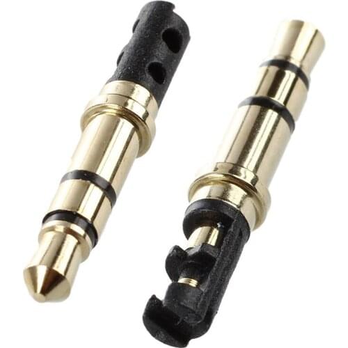 10 Pcs 3.5mm Male Plug 3 Pole Soldering Earphone Headphone Audio Jack Gold Tone