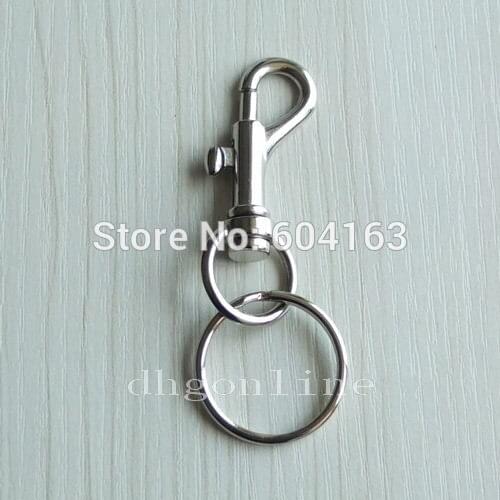 100 PCS SWIVEL CLIP SNAP Hook TRIGGER Webbing SC11A + keyring split ring key 1" 25mm Nickle
