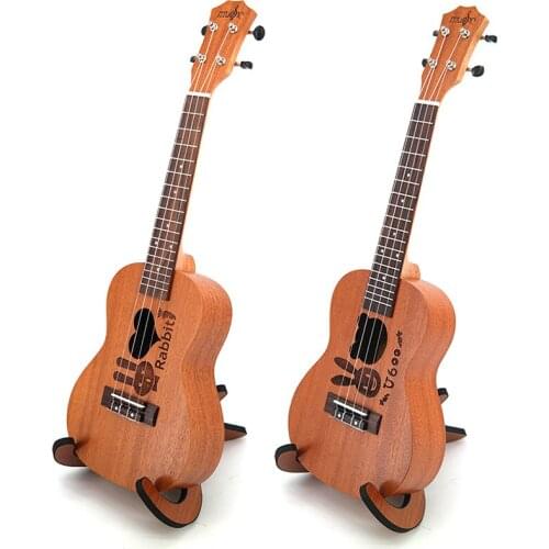26 inch Ukulele Mahogany Solid Ukulele Hawaiian 4 String Guitar Heart Shaped Bear Ukulele UK2652