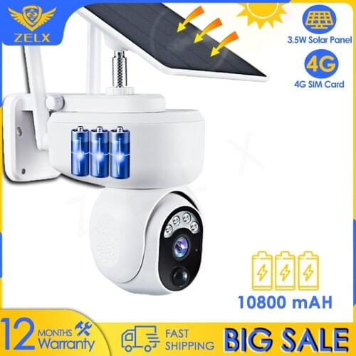 4G SIM Card Security IP Camera WiFi 1080P Video Surveillance Outdoor Solar Camera Motion Detection Two Way Audio Bettery IP66