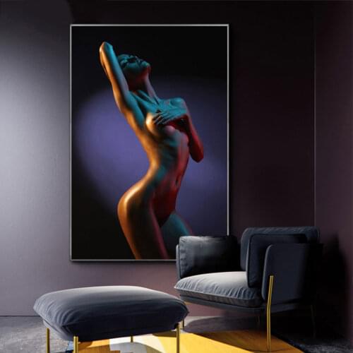 Abstract Naked Woman Posters And Prints Modern Hd Body Art Canvas Painting Wall Art Pictures Living Room Home Decoration Mural