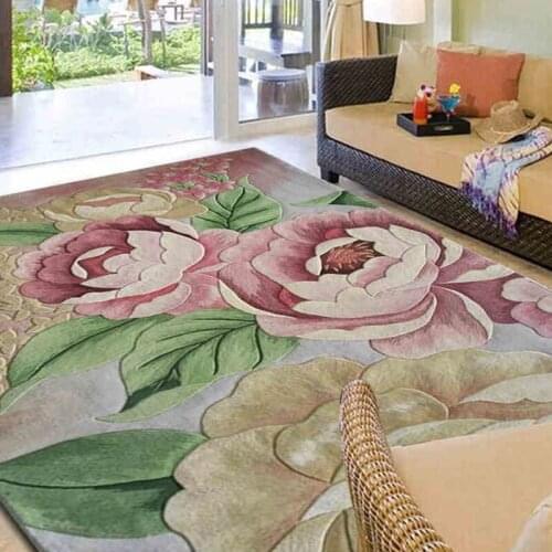Alitextilebtoc Floral Famous Carpet Modern Art Thicken Carpets For Parlor Living Room Bedroom Home Decor 100% Wool Carpets