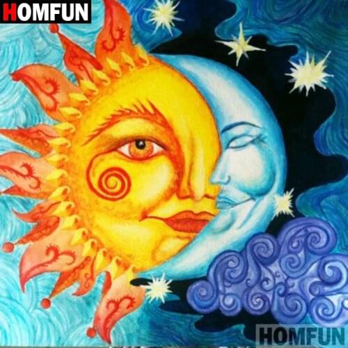 HOMFUN Full Drill Diamond Painting "Sun moon" DIY Picture Of Rhinestone 5D Diamond Embroidery Cross Stitch Decor A00726
