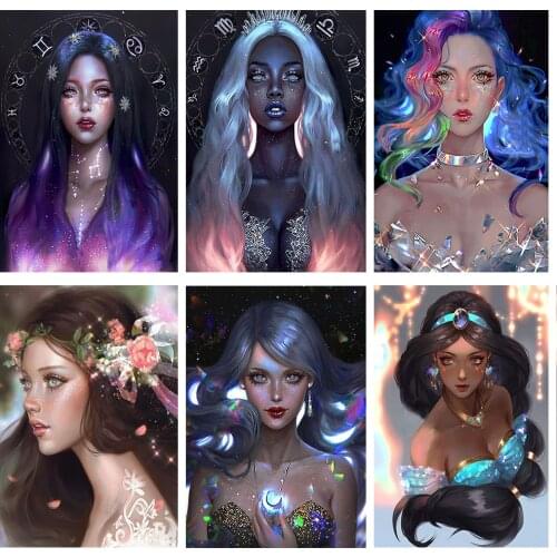 Diamond Painting 5D DIY Flash Girl Portrait Brand New Square/Round Inlaid Rhinestone Cross Stitch Kit Home Decoration Painting