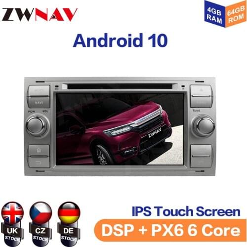 Android 10 IPS Screen For Ford silver Screen Car Multimedia Player Navigation Audio Radio Stereo Head Unit Gps 2din Bluetooth