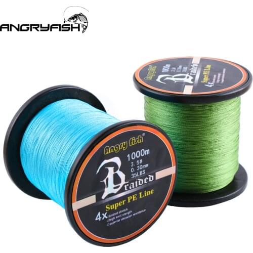 Angryfish Wholesale 1000m 4x Braided Fishing Line 4 Colors Super PE Line Strong Strength Very endurance