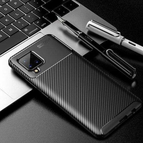 Case For Galaxy A42 Luxury Carbon Fiber Shockproof Soft TPU Armor Case For Samsung Galaxy A42 SM-A426B