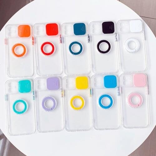 Luxury Silicone Camera Lens Protection Phone Case For iPhone 11 12 Pro Max X XS XR Xs Mini 7 8 Plus Clear Soft With Ring Cover